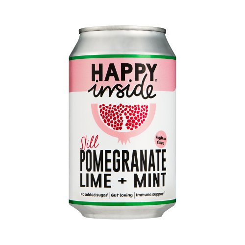 Happy Inside Still Gut Health Drink - Pomegranate, Lime & Mint (24x330ml)