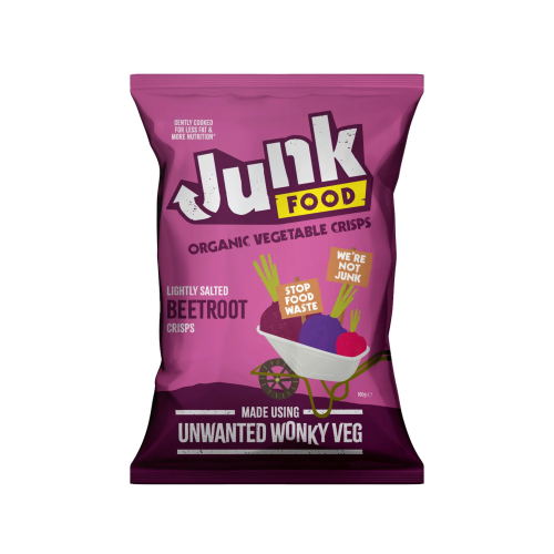 Junk Food Organic Beetroot Crisps - Lightly Salted (18x30g)