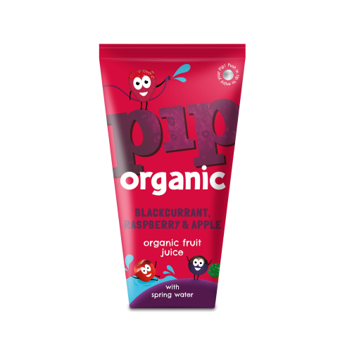 Pip Organic Multipack Fruit Juice - Blackcurrant, Raspberry & Apple (24x180ml)