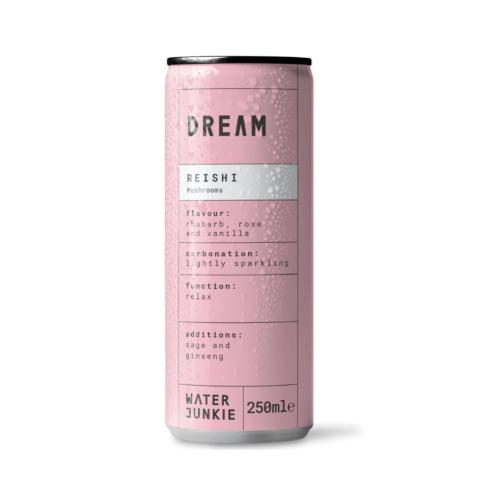 Water Junkie Dream Reishi  - Rhubarb Rose & Vanilla (12x250ml)