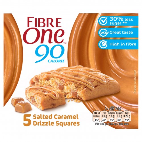 Fibre One 90 Calorie Salted Caramel Bars 5x24g