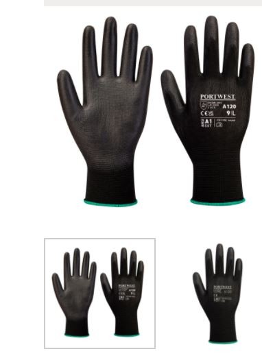 PU Palm Glove Black XXL