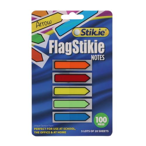 Sticky Notes Flag Index Arrows Page Markers Assorted Colours 5 x 20 Sheets (Pack of 100)