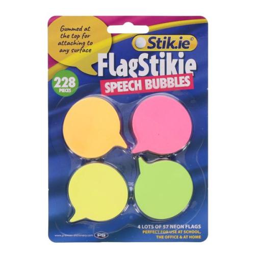 Sticky Notes Speech Bubbles 45mm Assorted Neon Colours 4 x 57 Sheets (Pack of 228)