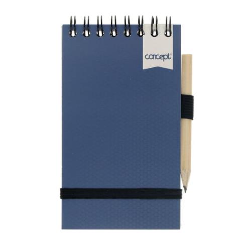 A7 Spiral Pocket Notebook with Pencil - 100 Pages