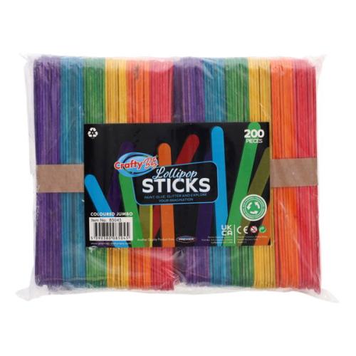 Lollipop Jumbo Sticks - Assorted Colours (Pack of 200)