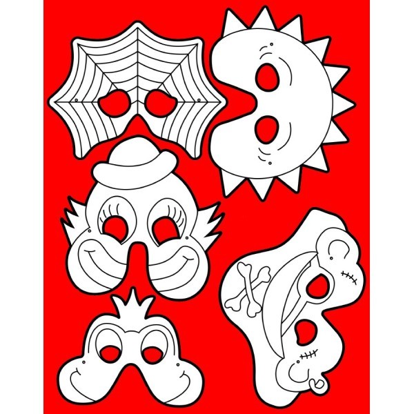 Face Masks Printed Cardboard Masks (Pack of 10) Shop Arty