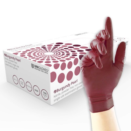 Burgundy Pearl - Nitrile Gloves -10 x 100 - Extra Large