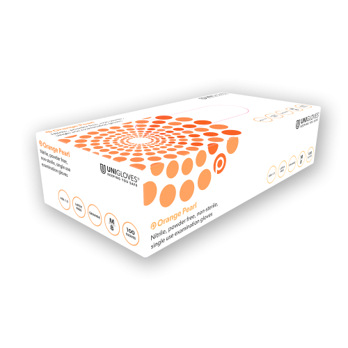 Orange Pearl - Nitrile Gloves -10 x 100 - Large