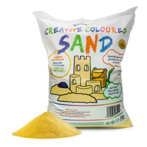 Rainbow Eco Yellow Coloured Play Sand - 15kg Bag - Each
