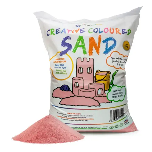 Rainbow Eco Pink Coloured Play Sand - 15kg Bag - Each