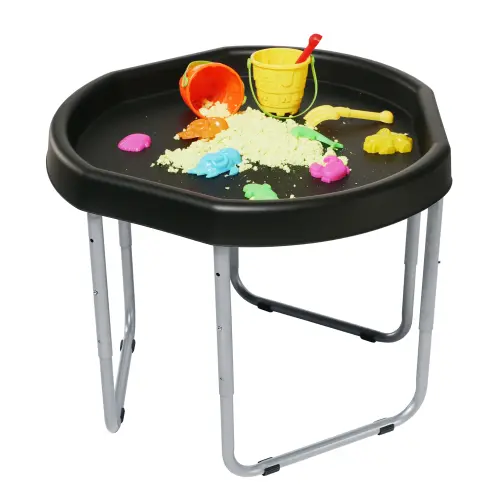 Early Years Black Play Tuff Tray Hexacle with Stand - Tray 73 x 71cm adjustable stand from 45-65 cm - Per Set