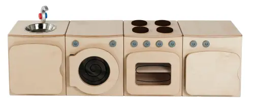 Millhouse Wooden Toddler Play Kitchen - Each Measures 350 x 320 x 400mm - Assorted - Pack of 4