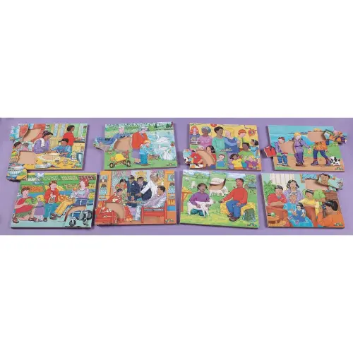 Just Jigsaws All Kinds of Families Wooden Jigsaw Puzzles - 230 x 305mm - Assorted - Pack of 8