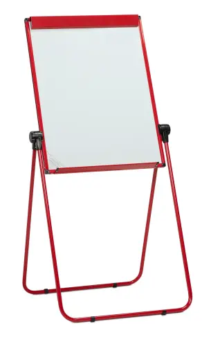 Ultramate Red Double Sided Magnetic/Drywipe Whiteboard Surface Easel - Adjustable Height - 175 x 70cm - Each