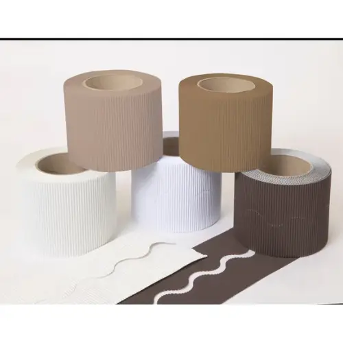 Natural Shades Corrugated Border Rolls - Assorted - 57mm x 7.5m - Pack of 10 (5 x 57mm x 15m)