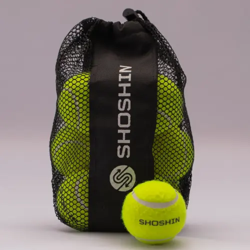 SHOSHIN Practice Tennis Balls - Pack of 12 + Storage Bag