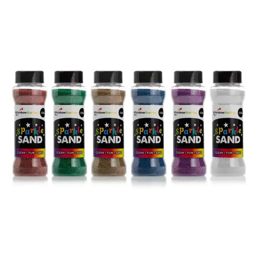 Rainbow Eco Play Eco-Friendly Sparkle Sand Shakers Assorted - Pack of 6