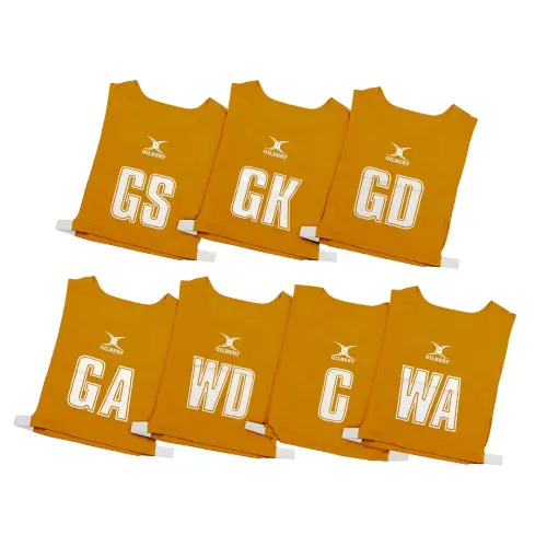 Gilbert Netball Bib - Amber Yellow - Medium - Pack of 7