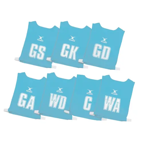 Gilbert Netball Bib - Sky - Medium - Pack of 7