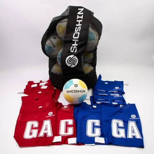 Shoshin Secondary Netball Training Kit - Red/Blue - Size 5 - Per Set