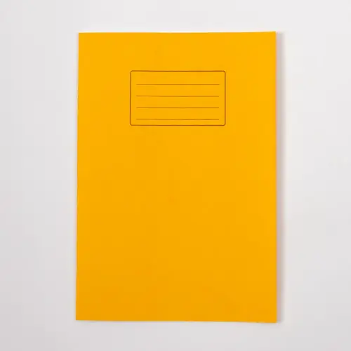 A4/297 x 210mm Yellow Cover 8mm Ruled with Margin Exercise Book - 32 Page - Pack of 100