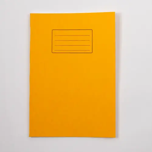 A4/297 x 210mm Yellow Cover 8mm Ruled with Margin Exercise Book - 64 Page - Pack of 50