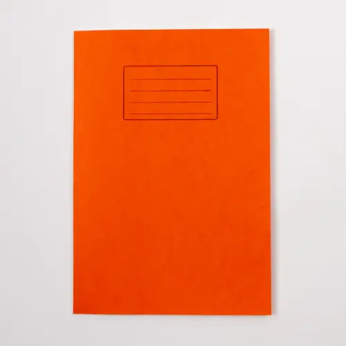 A4/297 x 210mm Orange 8mm Ruled with Margin Exercise Book - 32 Page - Pack of 100