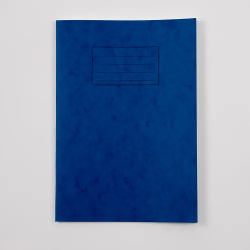 A4/297 x 210mm Blue Cover 8mm Ruled with Margin Exercise Book - 80 Page - Pack of 50
