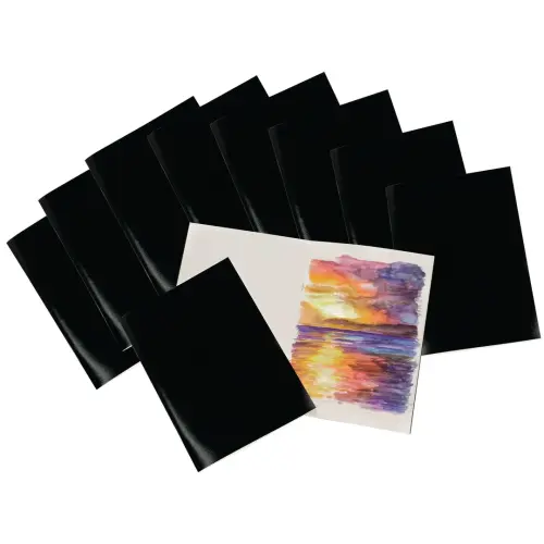 A3/420 x 297mm Black Cover Laminated Stapled Portrait Sketchbook - 140gsm - 40 Page - Pack of 10