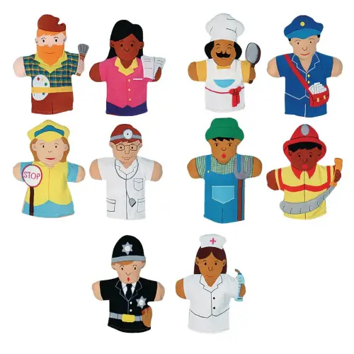 Occupational Hand/Glove Puppets - Assorted - Pack of 10