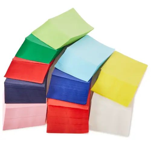 Coloured Tissue Paper Square 100mm Tower in Dispenser Box - Assorted - Pack of 4600 Sheets