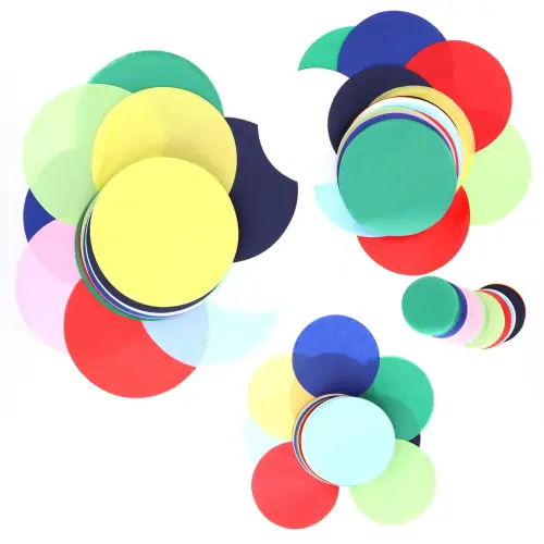 Coloured Tissue Paper Circles Pack - Assorted Colours & Sizes - Pack of 480