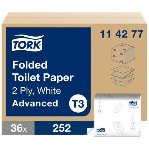 TORK Bulk Pack Folded Toilet Tissues - 2 Ply - Pack of 36