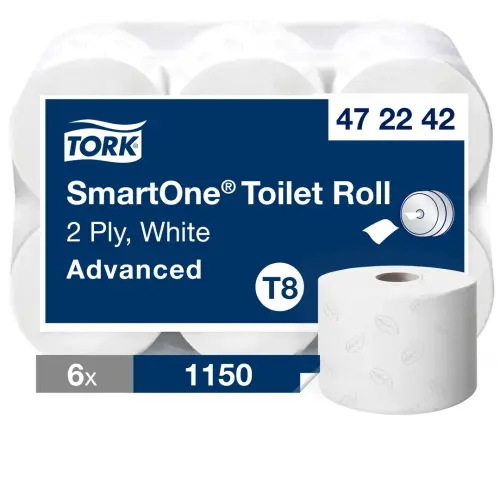 TORK SmartOne® Toilet Rolls - 2 Ply - Roll length 207m - Pack of 6
