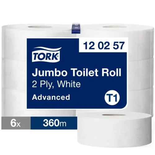 TORK Jumbo Toilet Rolls - 2¼in Core - 2 Ply - Pack of 6