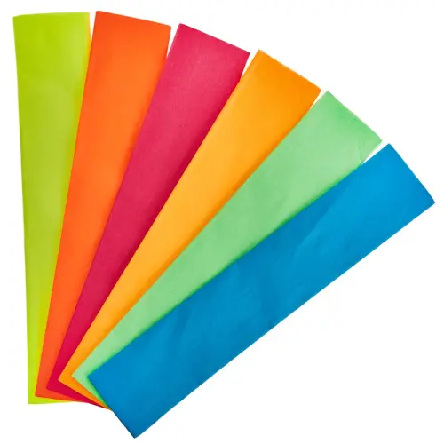 Fluorescent Crepe Paper Folds - 500mm x 2.5m - Assorted - Pack of 6