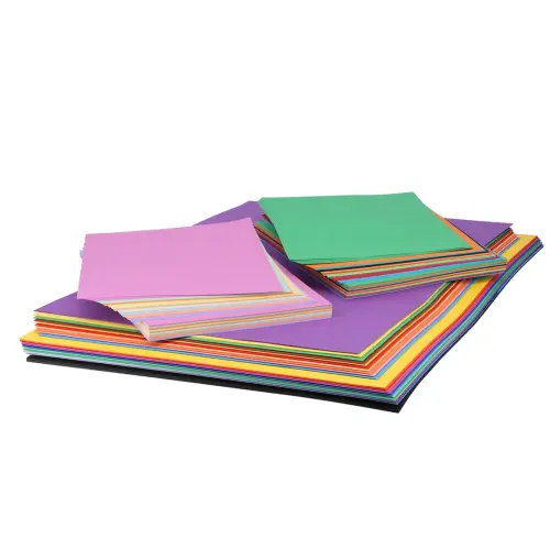 Coloured Card and Paper Pack - Assorted Colours & Sizes - Pack of 530