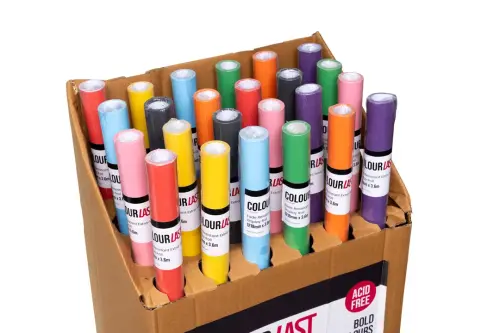 Colourlast Fade Resistant Extra Wide Poster Display Paper Rolls - Assorted - 1218mm x 3.6m - Pack of 24