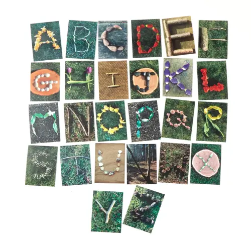 Natural Alphabet Cards: Uppercase - Assorted - Pack of 26