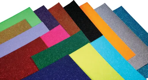 A4/297 x 210mm Coloured Glitter Card - Assorted - Pack of 30 (2 x 15)