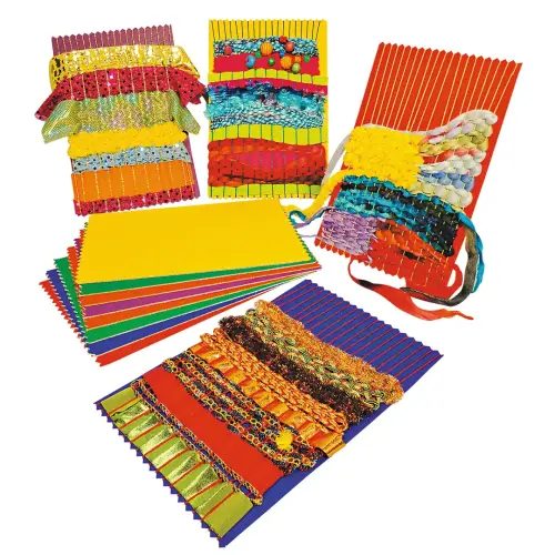 Reusable Coloured Weaving Cards - 150 x 225mm - Assorted - Pack of 20