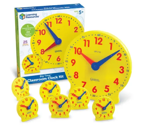 Learning Resources The Original Big Time Classroom Clock Kit - Pack of 25(24+1)
