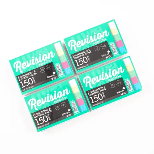 Silvine Luxpad Presentation & Revision Cards - 6 x 4"/152 x 102mm (150 cards per pack) - Pack of 8