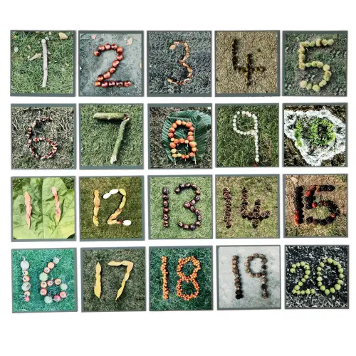 Nature Autumn & Winter Number Tiles - 25 x 25cm - Assorted - Pack of 20