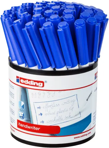 Edding Blue Handwriter Handwriting Pens - 0.6mm Nib - Tub of 42