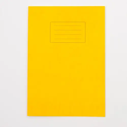 A4/297 x 210mm Yellow Cover 6/21mm Ruled Handwriting Exercise Book - 32 Page - Pack of 100