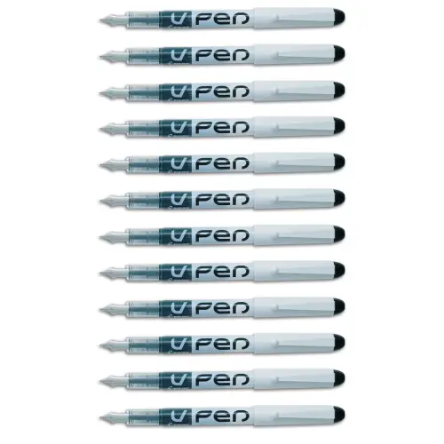 Pilot V4 Disposable Blue Fountain Pen - Medium Nib - Pack of 12
