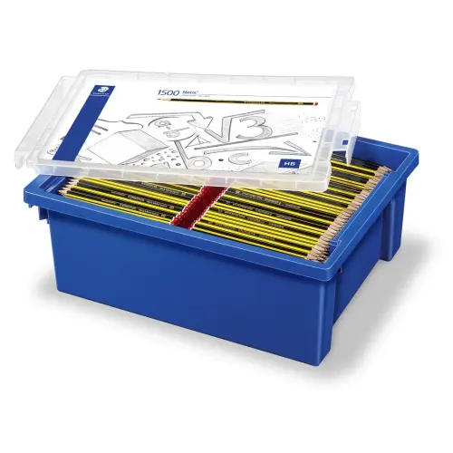 Staedtler Noris HB Grade Graphite Pencils - Yellow & Black Striped Barrel - School Pack of 1500