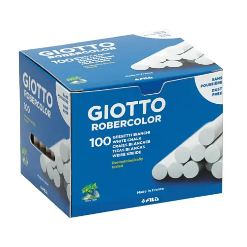 Giotto Robercolor White Chalk - Standard/80 x 10mm - Pack of 100
